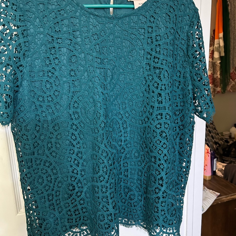 Philosophy Blue Embellished Blouse Short Sleeve